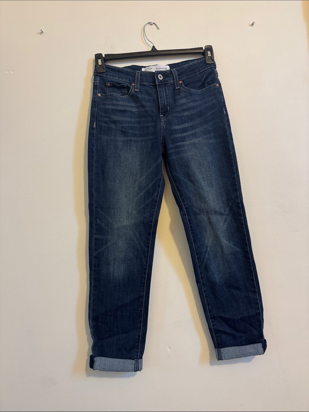 Signature by Levi Strauss Dark Indigo Boyfriend Jeans